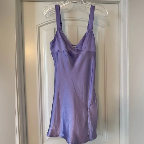 Princess Polly Lilac Satin Slip Dress - Size 4 - Picture 1 of 4